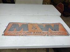 Vintage 35x12 Embossed Aluminum M&W Farm Wagons Implement Dealer Sales Sign picture
