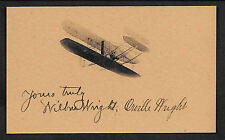 Wright Brothers Autograph Reprint On Genuine Original Period 1900s 3X5 Card PH picture