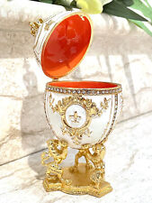 Stunning Handmade Egg Faberge JewelryBox Swarovski Diamond Handset 24k GOLD picture