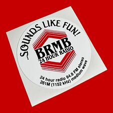 Vintage Radio BRMB 94.8 FM Station Window Vinyl Sticker 60s 70s 80s Classic Fun picture