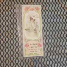 Antique Victorian 1920s Advertising Bookmark, dr neiman denistry picture