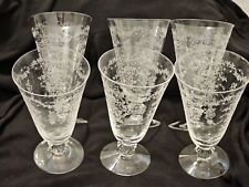 Fenton Crystal- Circa 1905s Set Of 6  Water or Ice Tea Goblet - Romance Pattern  picture