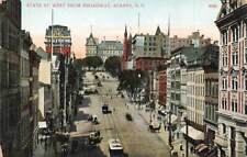 c1910 Aerial View State St West From Broadway Cars Trolley Albany NY P484 picture