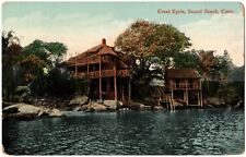SOUND BEACH, OLD GREENWICH, CT - Crest Eyrie Shoreline Connecticut Postcard 1909 picture