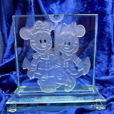 Disney Mickey Minnie 3D Etched Glass Display R Guenther Limited Edition 41/250 picture