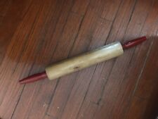 Vintage Red Handled Wood Rolling Antique Kitchenware picture