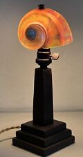 ANTIQUE ART DECO NOUVEAU ABALONE MOTHER OF PEARL SEA SHELL SHADE OLD TABLE LAMP picture