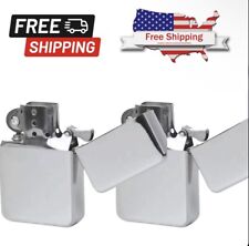 (2 PACK) Tin Can Metal Lighters (Silver Antique Design) Brand New(+FREE CASE) picture