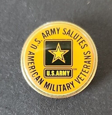 US Army Salutes American Military Veterans Hat Lapel Pin picture