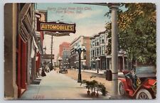 Berry Street from Elks Club Old Automobiles Fort Wayne IN Indiana 1913 Postcard picture