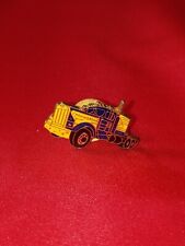 (2) Semi Truck Kenworth Vintage Blue Yellow Hat Trucking Lapel Pin Camion picture
