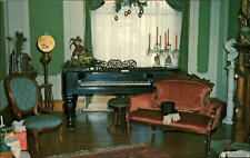 Gay 90s Mansion Barnesville Ohio ~ piano settee ~ postcard picture