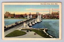 Boston MA-Massachusetts, West Boston Bridge, Antique Vintage Souvenir Postcard picture