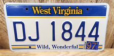 VINTAGE West Virginia License Plate WILD, WONDERFUL, BLUE & YELLOW picture