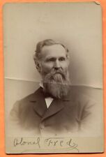 Portrait of a Bearded Man Colonel Fred circa 1880s Old Cabinet Card picture