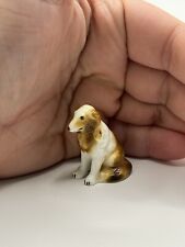 Vintage Sheep Collie Dog Miniature Ceramic Figurine Trinket Dollhouse Decor picture