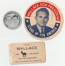 George Wallace  & NIxon Campaign Ephemera Vote Card, Window Decal, Paper Coin picture