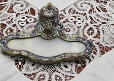  Antiq. Inkwell Rare Find French Champleve Enamel &Bronze  c1880 Excellent Cond. picture