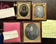 Lot of Antique Photos inc ID'd New Hampshire Girl 1840s Daguerreotype Union Case picture