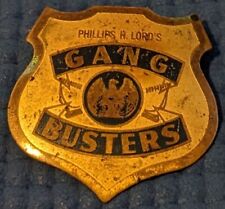 Vintage 1930's Phillips H. Lord's Gang Busters Promo Brass pinback badge picture