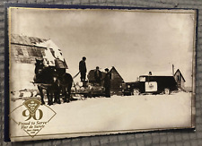 VTG Continental Postcard - Ontario Provincial Police Horses Pulling Logs in Snow picture