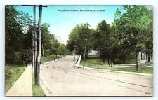 EDWARDSVILLE, IL Illinois ~ HILLSBORO AVENUE Street Scenec1910s Postcard picture