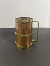 Vtg Copper Mug w/Brass Handle Made In India, 5”  Tall picture
