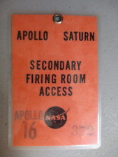 Original 1972 NASA Apollo 16 Secondary Firing Room Access Badge #372 picture