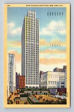 New York City, Nine Rockefeller Plaza, Antique Souvenir Vintage c1947 Postcard picture