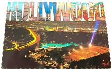 Postcard Hollywood at Night Freeway Vine Street Souvenir Unposted California picture