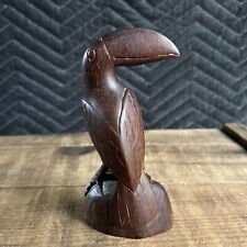 Very Cute Vintage Hand Carved 5 1/2 Wooden Toucan Art Sculpture picture