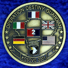 US Army Task Force Falcon Op Destiny Guardian Kosovo 2001 Challenge Coin PT-4 picture
