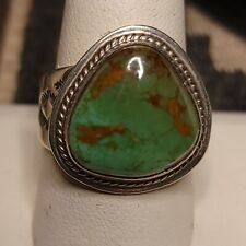 Vintage Men’s Sterling Silver High Grade Royston Turquoise Navajo Ring Sz 11.5 picture