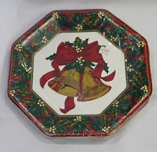 New Vintage Retro Christmas Bells Holiday Paper Plates 10