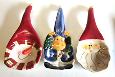 New 3x Ceramic Snowman Santa Cow Christmas Spoon Rest Spoon Rests picture