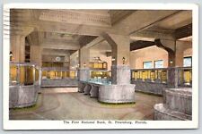 St Petersburg Florida~First National Bank Interior~Teller Cages~Marble~1928 PC picture