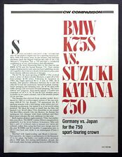 1991 BMW K75S vs Suzuki Katana 750 Road Test Technical Data Review Article picture