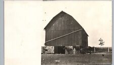 HORSES & BARN c1910 woodville wi real photo postcard rppc wisconsin farm history picture