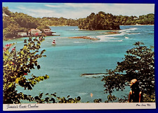 Vintage 1970s Jamaica's Exotic Coastline Postcard-View from San San Island picture