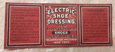 Labels Early 1900's Electric Shoe Dressing Satchel's Harness Eureka Ladies NY picture