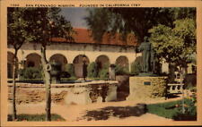 Padre Serra statue San Fernando Mission CA ~1947 to George Gould Kansas City MO picture