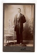 C. 1900s CABINET CARD KNIGHT HANDSOME YOUNG MAN IN SUIT WORCESTER MASSACHUSETTS picture