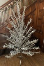 Vintage Evergleam 6FT Silver Swirl Aluminum Christmas Tree 46 Branch~ Missing 1 picture