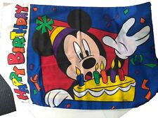 Vintage 90’s Mickey Mouse Pillowcase Happy Birthday - Standard Size picture