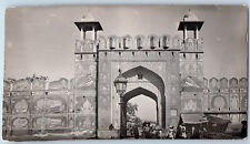 Jaipur India Postcard Scene at the Entrance Gate 1936 Vintage RPPC Photo picture