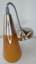 Vtg 2001 Amber Glass Pendant Light Fixture Retro Replacement  Addition  picture