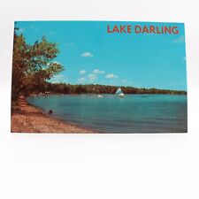 Vintage Postcard: Lake Darling, Minnesota, Unposted 1960s Sail Boat picture