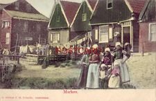 pre-1907 NETHERLANDS. MARKEN - women and children hang the day's laundry picture