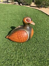 beautiful vintage ceramic hand painted duck picture
