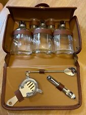 Portable Travel Bar Kit & Case Vintage With 3 EMPTY Containers picture